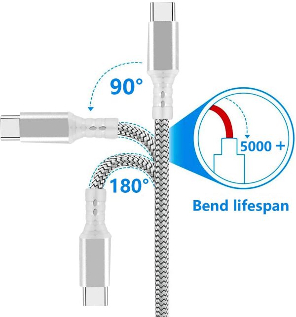 Cable USB tipo C Cable de carga rápida tipo C, carga rápida, 2 m + 2 m Reacondicionado Hot on Sale