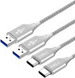 Cable USB tipo C Cable de carga rápida tipo C, carga rápida, 2 m + 2 m Reacondicionado Hot on Sale