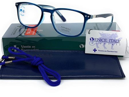 Gafas de lectura con filtro bloqueo de luz azul para gaming, ordenador, móvil. Anti fatiga professional unisex venice (Azul con Blue blocking, 2.50) Reacondicionado Supply