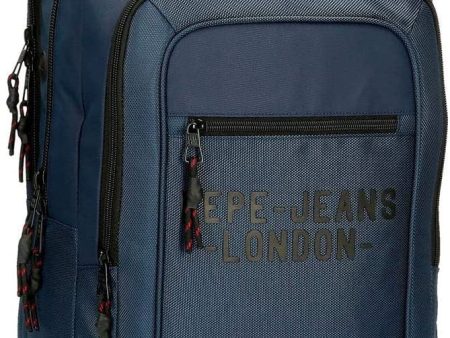 Pepe Jeans Bromley Mochila Doble Compartimento para Portátil 15,6 Azul 31x47x11 cms Poliéster 1.6L Hot on Sale