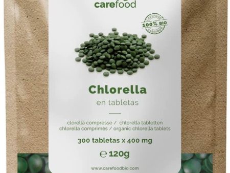 Carefood Chlorella Ecológica de pared celular rota, Vegano y libre de pesticidas y químicos, Superalimento 100% Chlorella Pyrenoidosa - 300 tabletas para 100 días, 120 g Embalaje Deteriorado Cheap